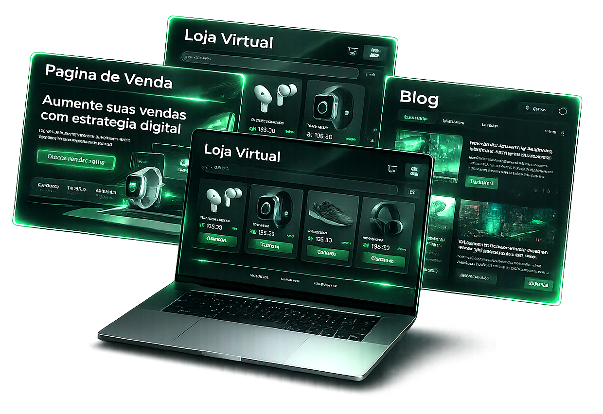 Exemplo de interface para site profissional, landing page e loja virtual
